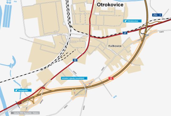 Dálnice D55: Otrokovice, obchvat JV